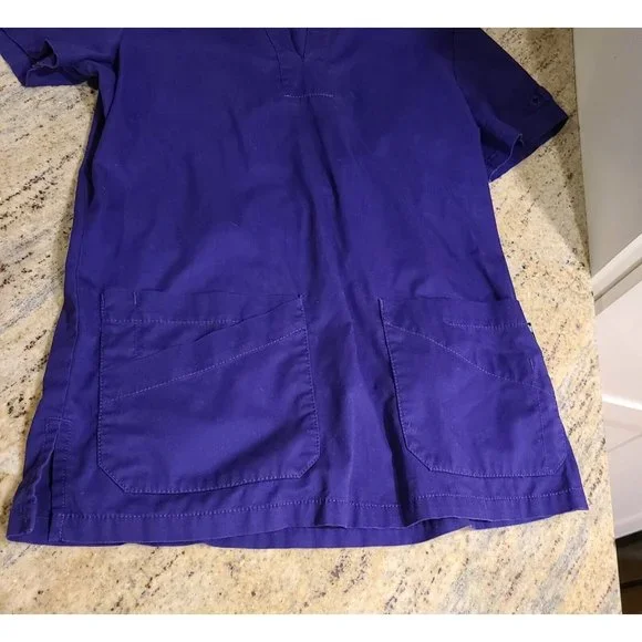 Women's S Small Koi by Kathy Peterson Purple Srub Top - Picture 6 of 12